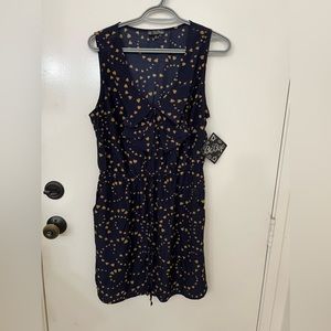 Navy blue with yellowish hearts dress